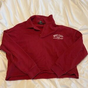 Forever 21 Red Cropped West Coast Sweatshirt